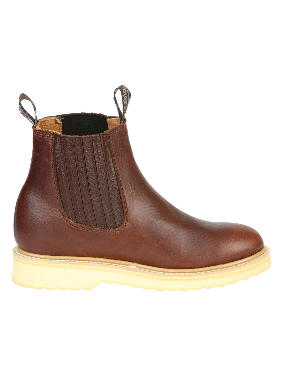 Botín Vaquero Establo Piel Vacuna para Hombre - Miel - Modelo 22953