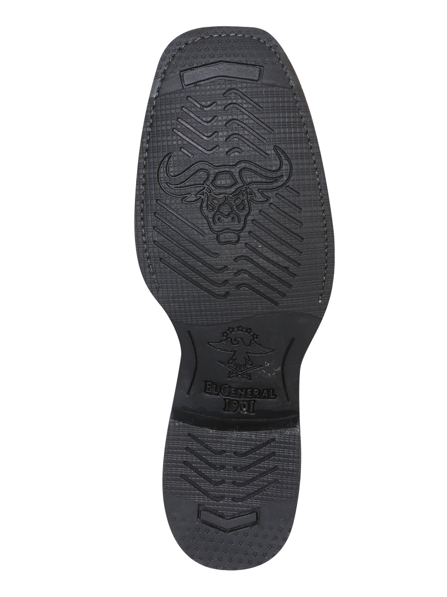 Bota Vaquera Rodeo Hombre El General Piel Keblar Negro - Modelo 33308