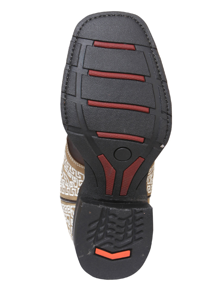 Bota Vaquera Rodeo Hombre El General Piel Crazy Bovino Chocolate - Modelo 33309