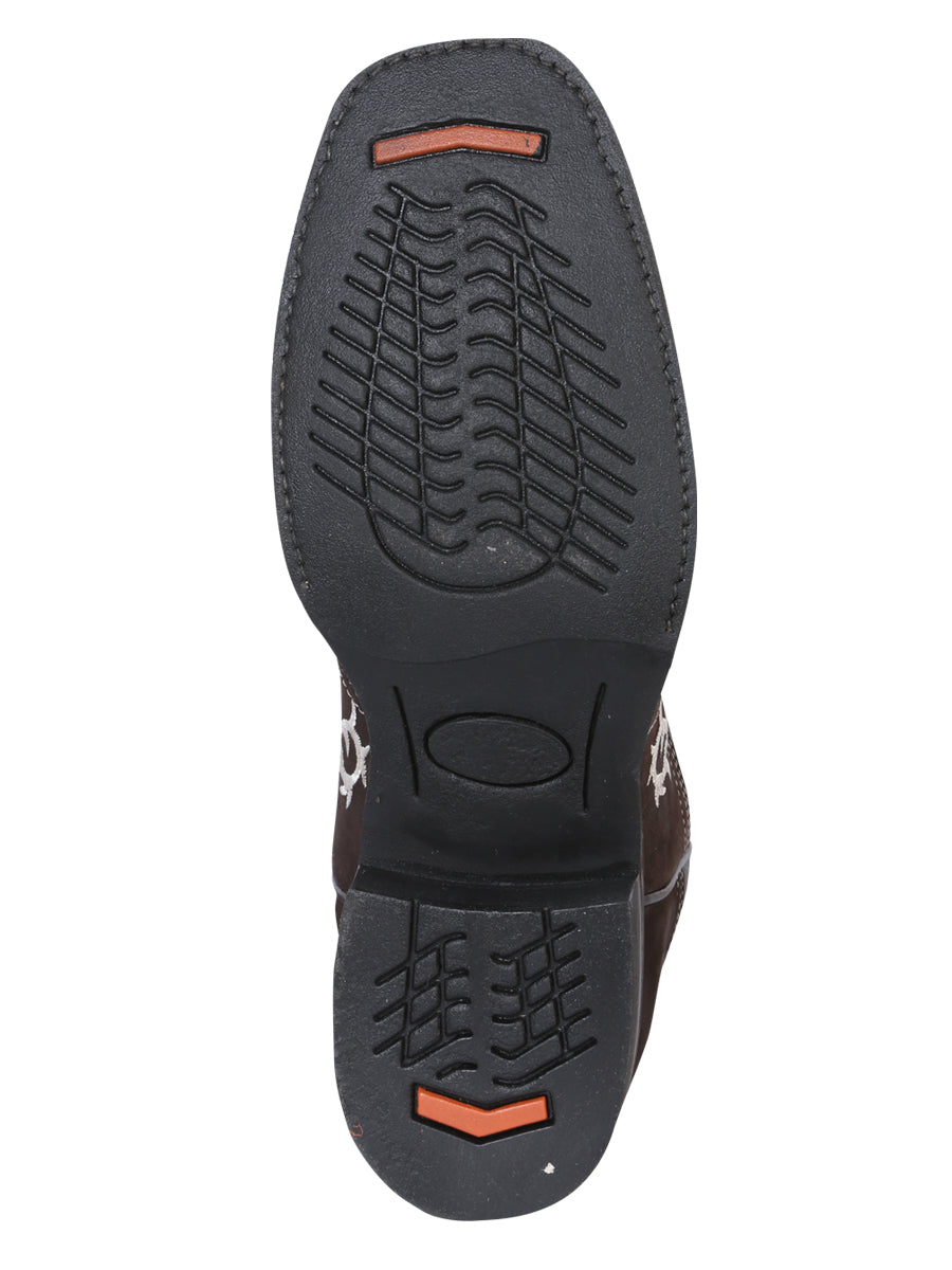 Bota Vaquera de Hombre El General Bordada Rodeo en Piel Crazy Color Camel/Chocolate 34311