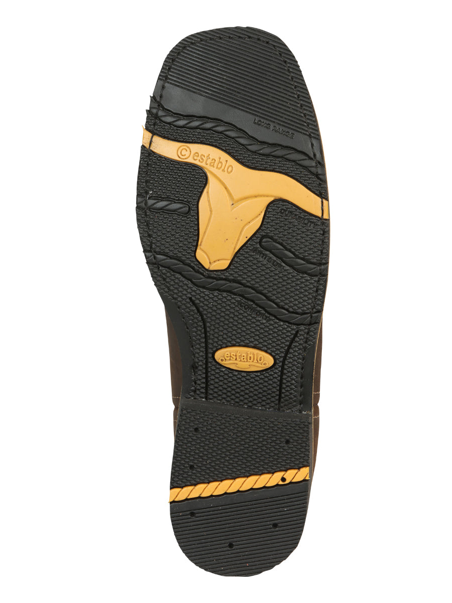 Botín Vaquero de Hombre El General Rodeo Trabajo en Piel Crazy Color Tan 41544