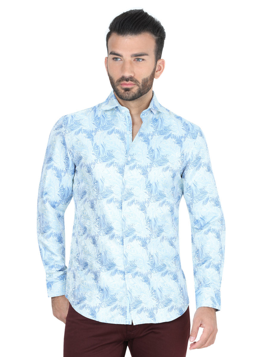 Camisa Manga Larga Manga Larga Centenario W7712 11 % Azul/Amarillo