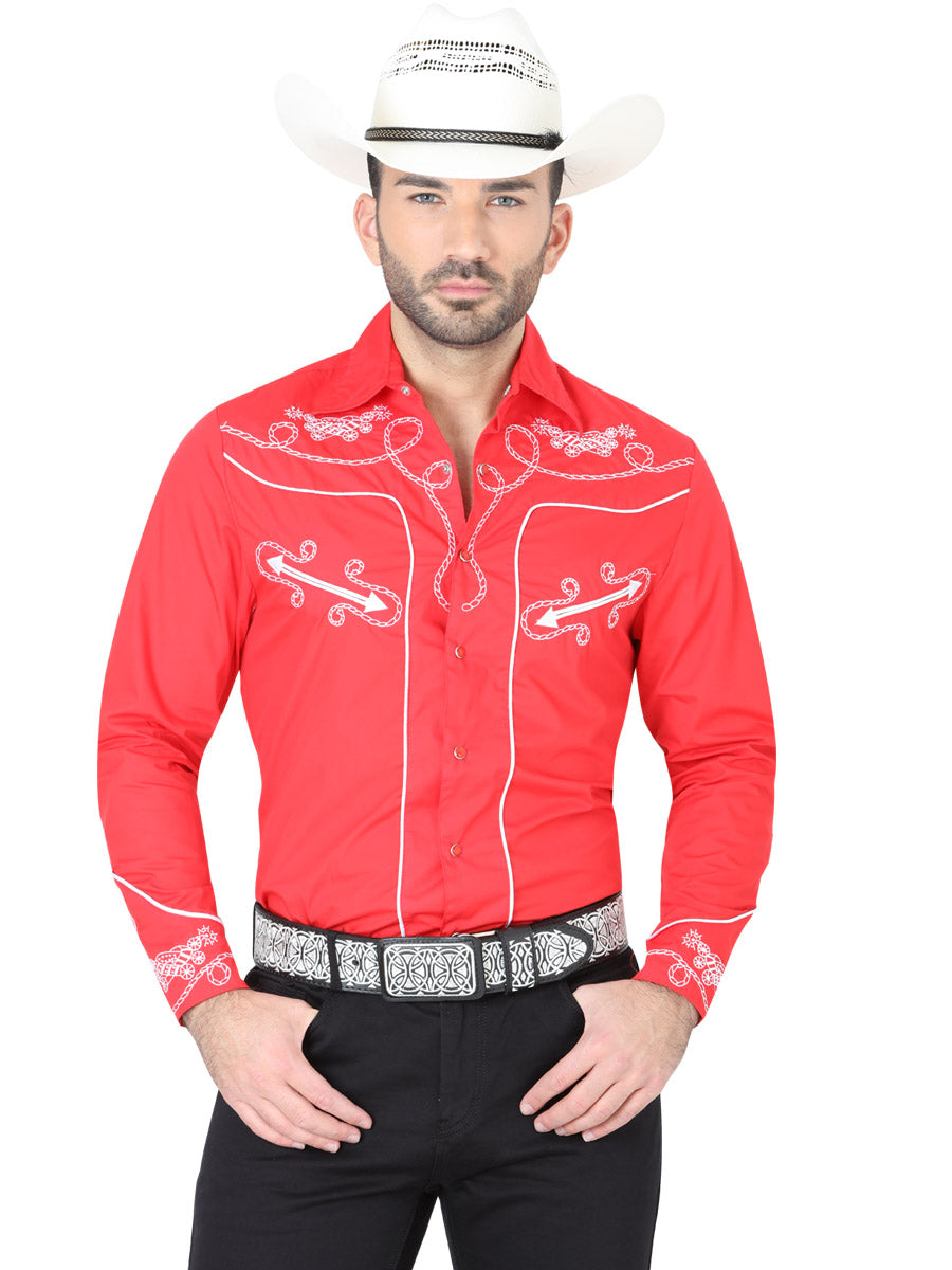 Camisa Manga Larga El General Vaquera Manga Larga S2018 10C 60% 40% Rojo