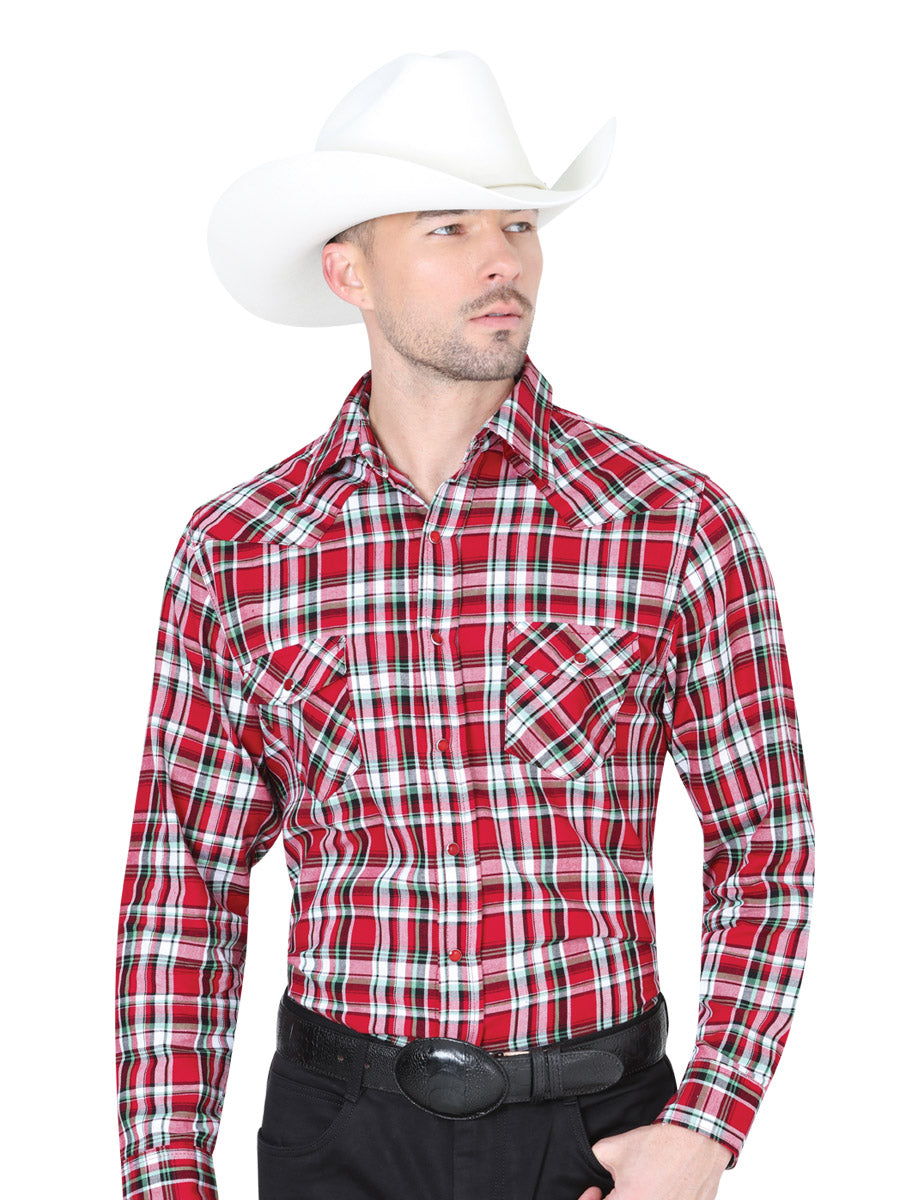 Camisa Manga Larga El General Vaquera M/ Larga S2018 16 % Rojo/ Blanco