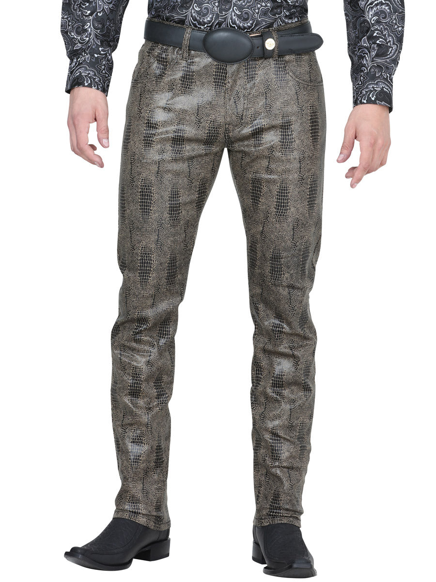 El Señor de los Cielos Pantalon Serpiente 97% 3% Spandex Kakhi