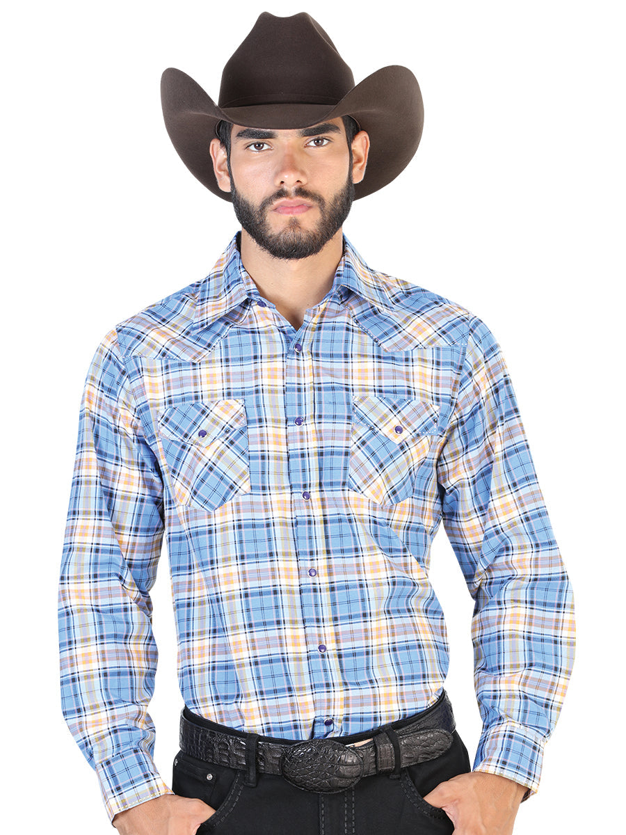 Camisa Manga Larga El General Vaquera Manga Larga 55% 45% Azul/Rosa