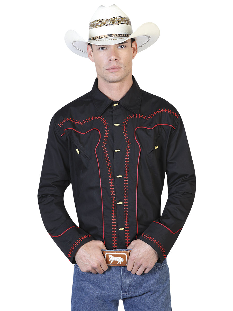 Camisa Manga Larga El General 55% 45% Negra