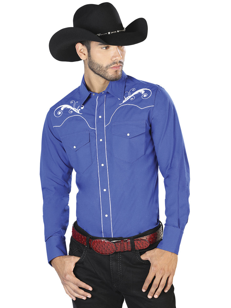 Camisa Manga Larga Azul Vaquero Manga Larga