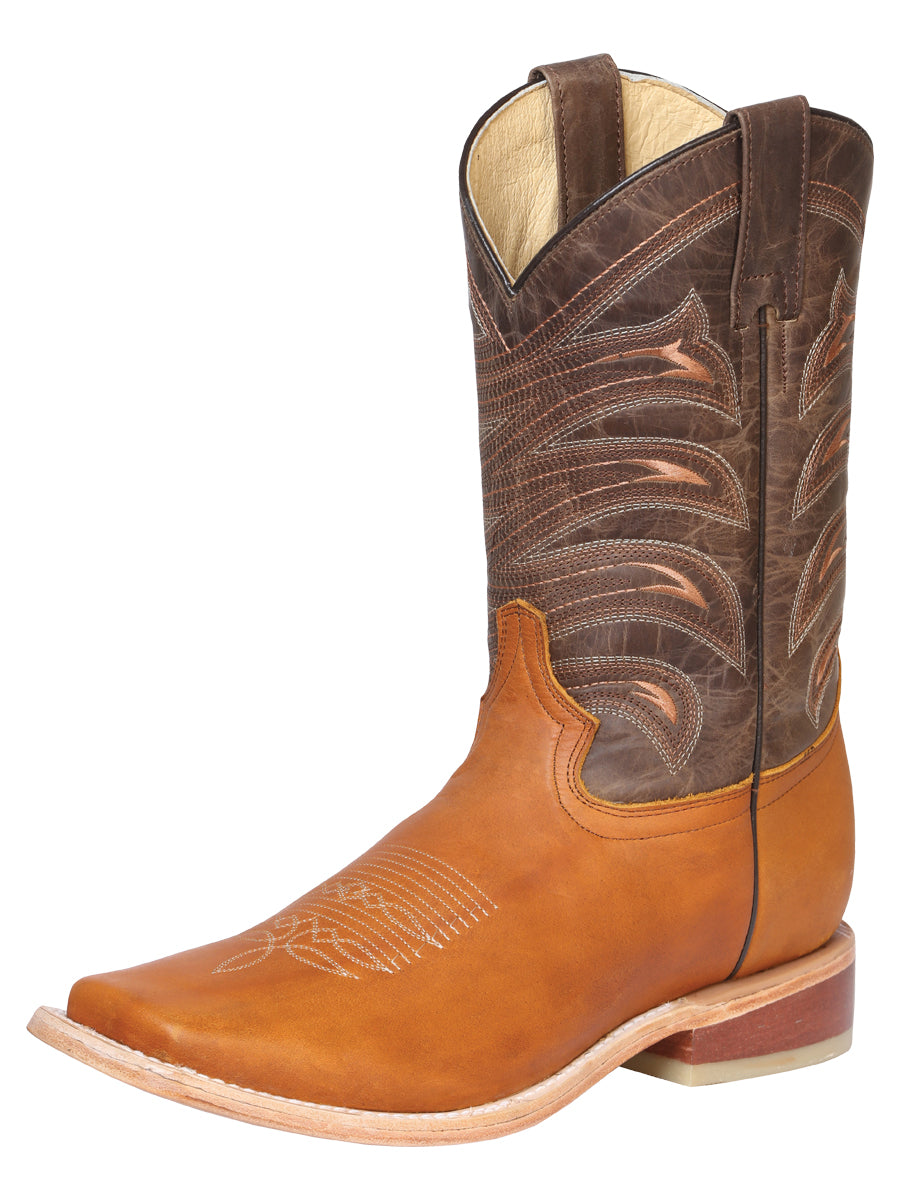 Bota Vaquera Rodeo El General Piel Crazy para Hombre - Miel - Modelo 42991