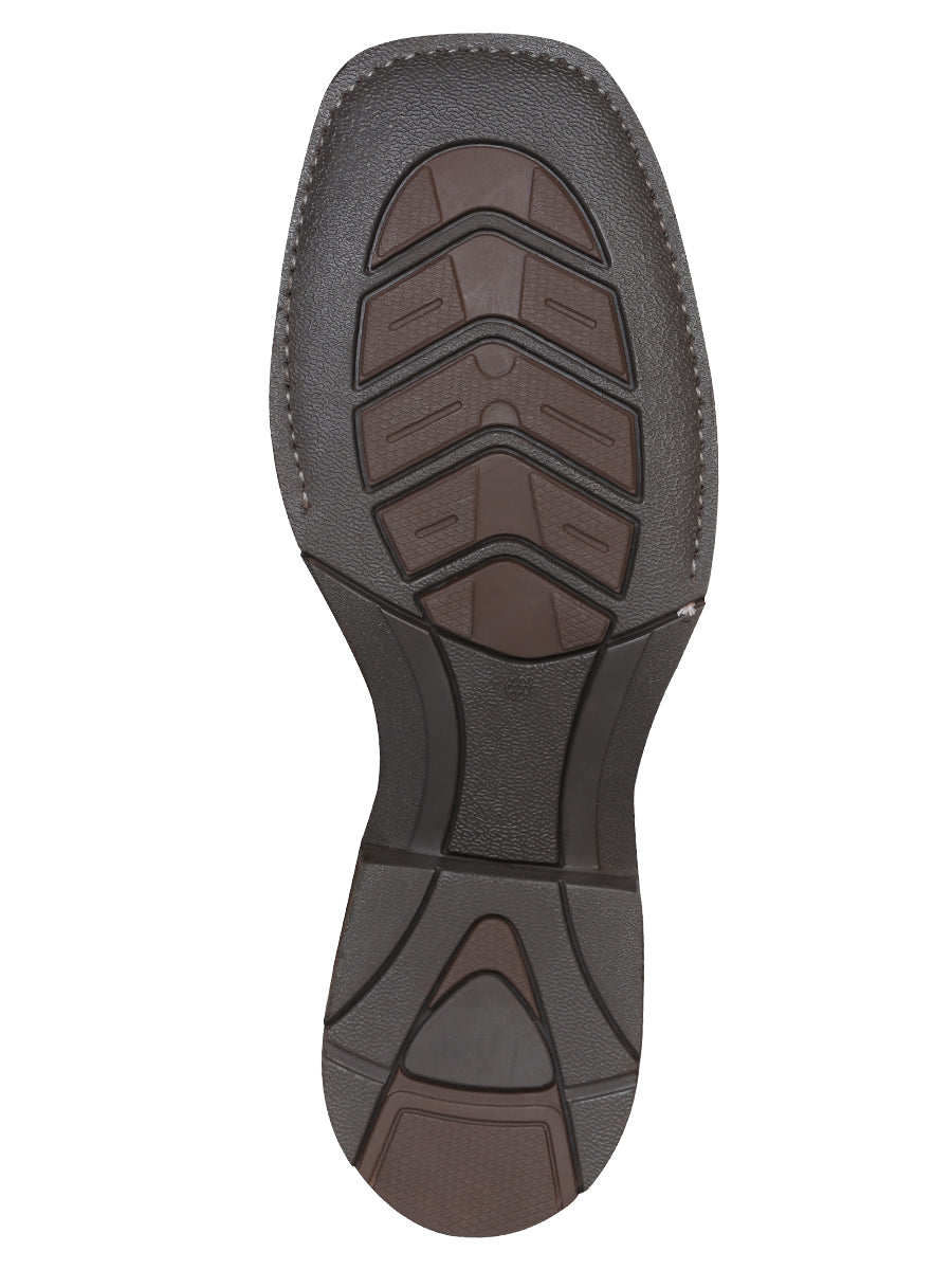 Bota Vaquera Rodeo Hombre El General Piel Crazy Bovino Chocolate - Modelo 43004