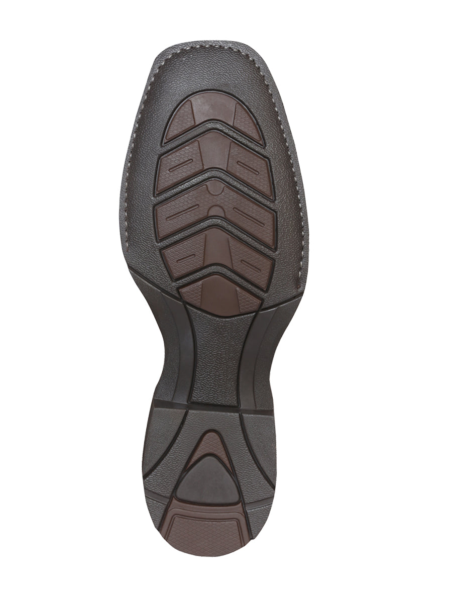 Bota Vaquera Rodeo Hombre El General Piel Crazy Bovino Tan - Modelo 43005