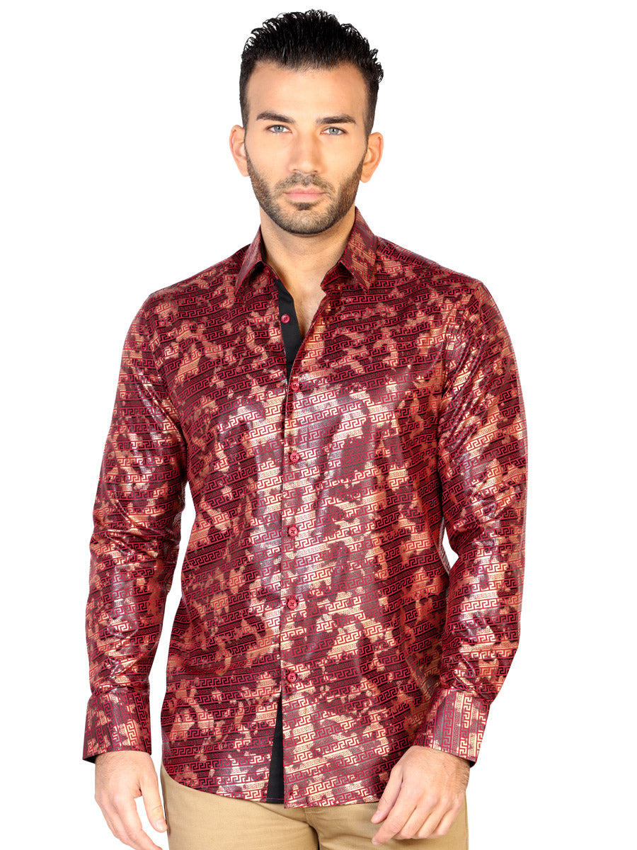 Camisa Manga Larga El General Casual Fl 02 5% Spandex 95% Modal Vino
