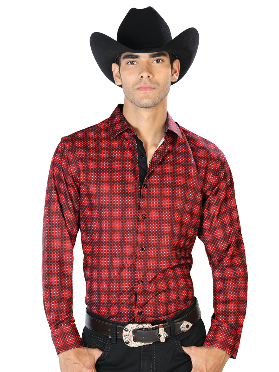 Camisa Manga Larga Rojo Casual Casual Manga Larga