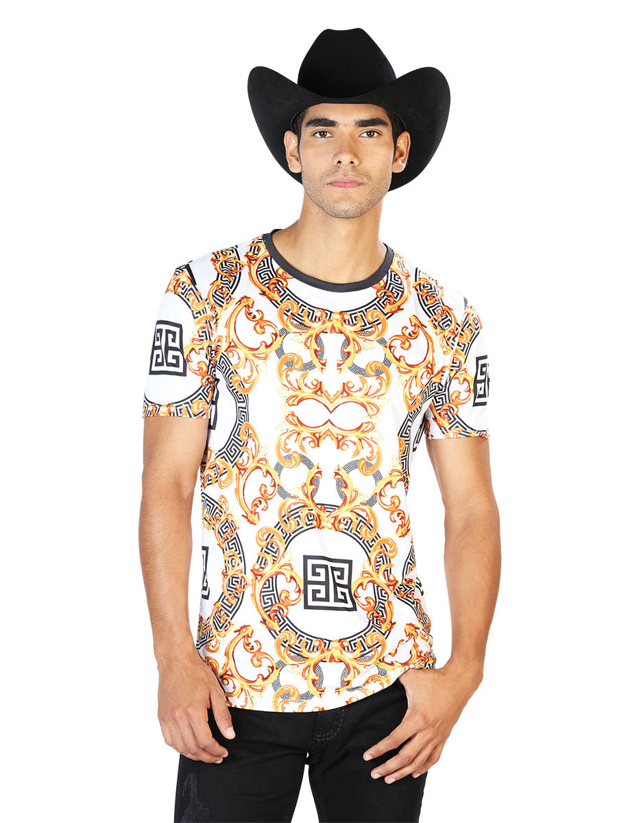 El Señor de los Cielos T Shirt S/SLEEVE El WH 97% Polyester 3% Spandex Off White/Gold