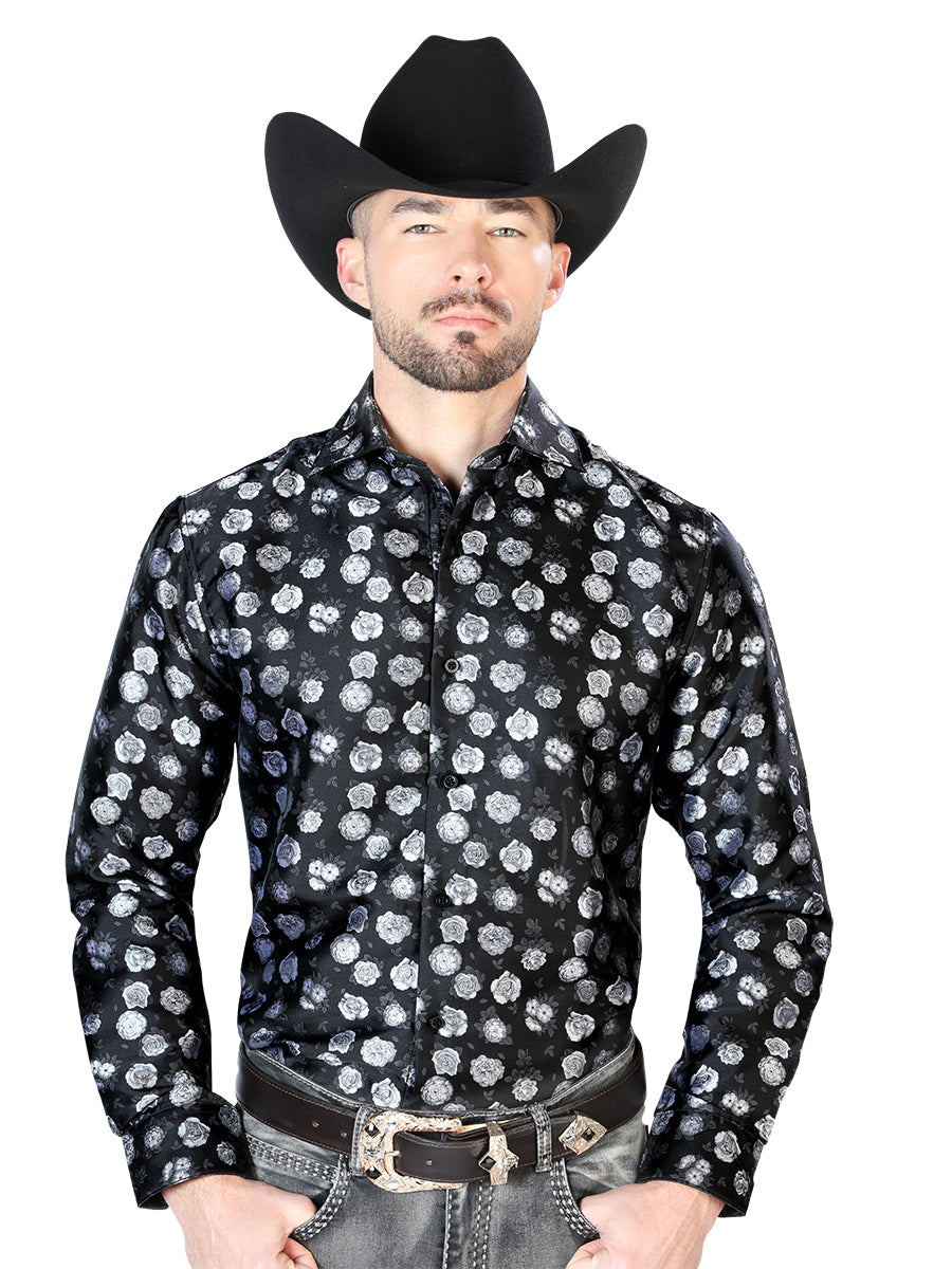 Camisa Manga Larga El Señor de los Cielos Casual Manga Larga El % Microfibra () Negro/Blanco Prim
