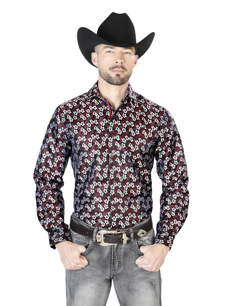 Camisa Manga Larga El Señor de los Cielos Casual L/ Manga El 2108041 % Microfiber () Mamey