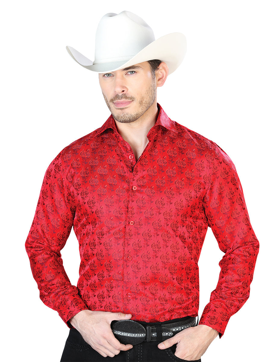 Camisa Manga Larga El Señor de los Cielos Casual Manga Larga El 2108001 % Microfibra () Rojo