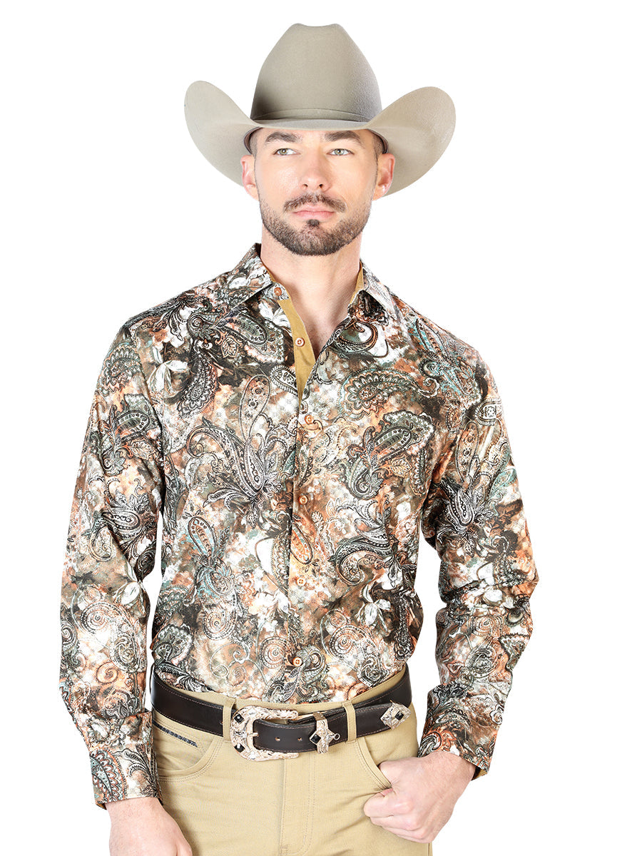 Camisa Manga Larga El Señor de los Cielos Casual Manga Larga El Wh7 % Negro/Multicolor