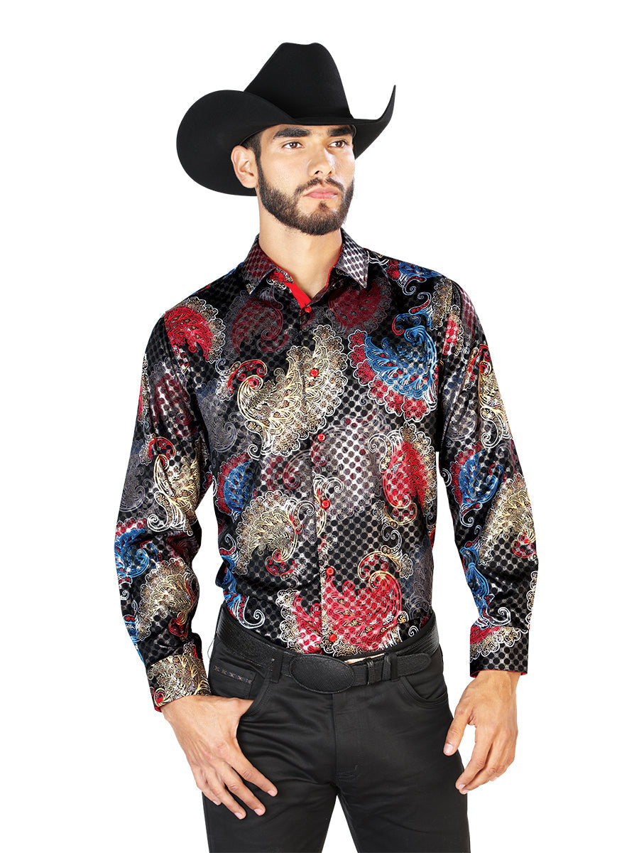 Camisa Manga Larga Negro Casual Manga Larga