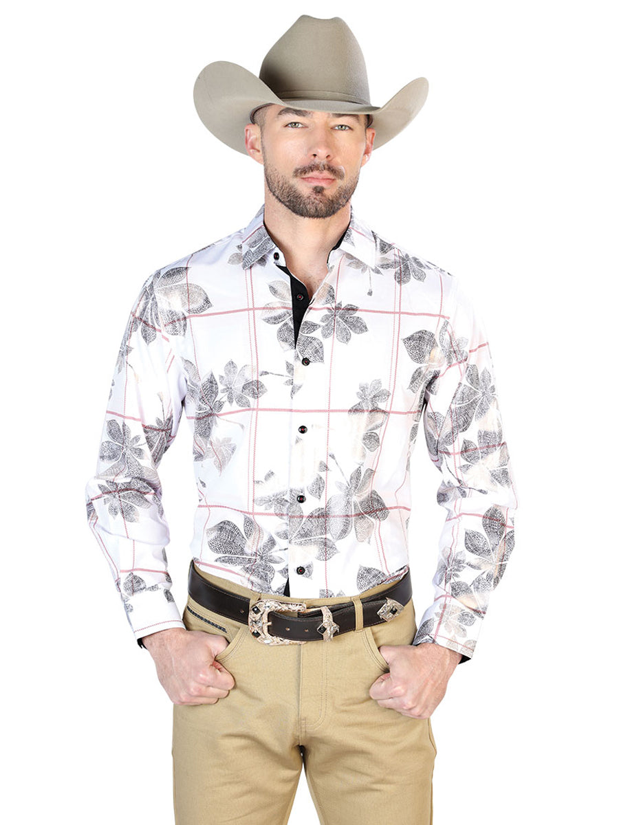 Camisa Manga Larga El Señor de los Cielos Casual Manga Larga El Wh7 97% 3% Blanco