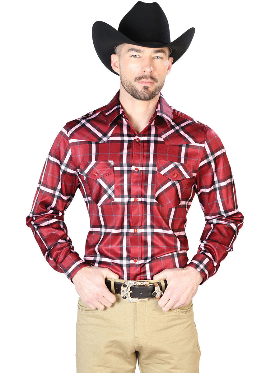 Camisa Manga Larga El Señor de los Cielos Casual Manga Larga El 47 MarróN/Multicolor