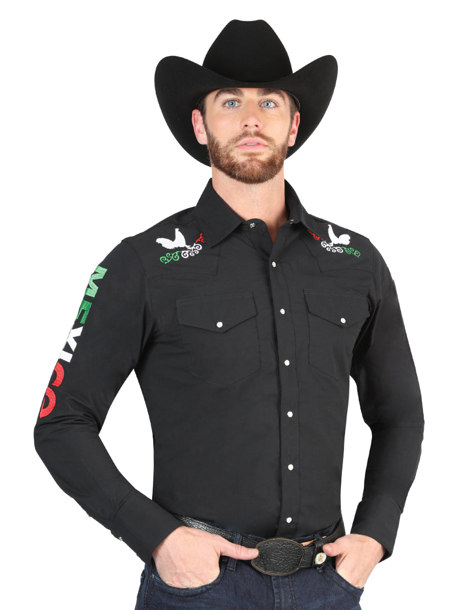 Camisa Manga Larga El General Vaquera M/ Larga Mex2301 65% 35% Negro