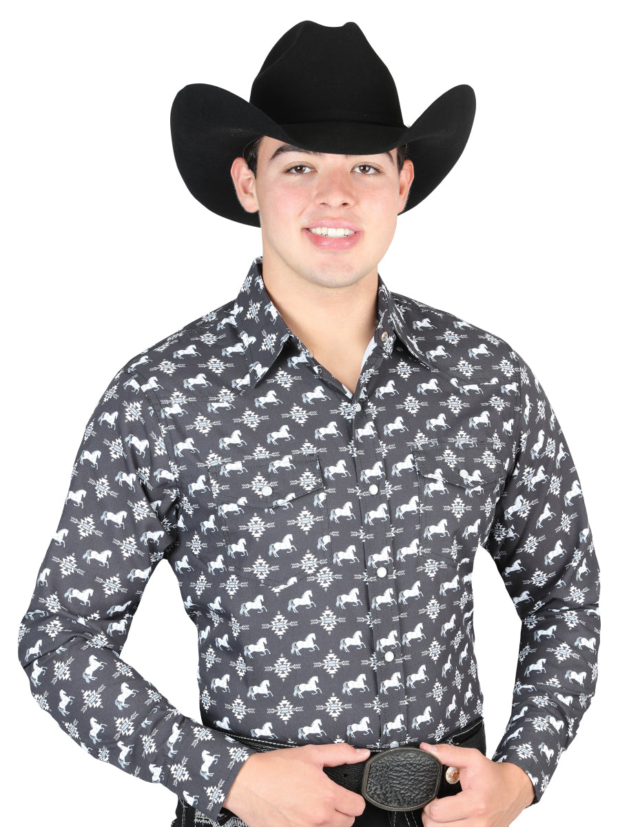 Camisa Manga Larga El General Vaquero Negro