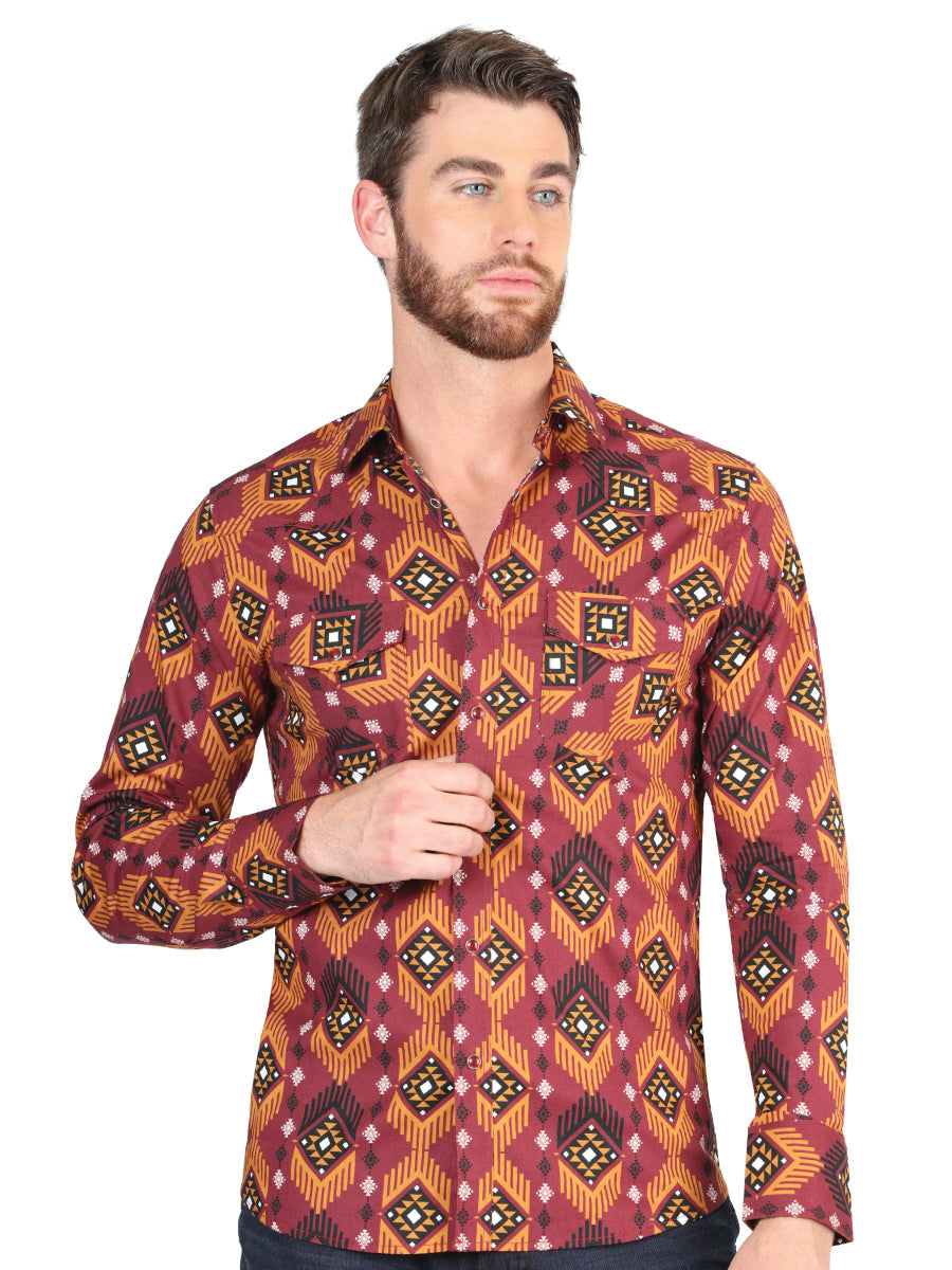 Camisa Manga Larga El Señor de los Cielos Vaquera M/ Larga 23 18 97% 3% Burdeos