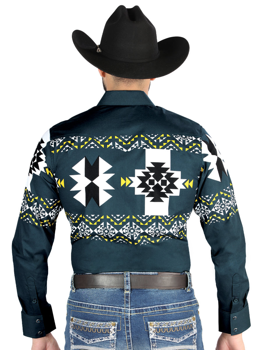 Camisa Manga Larga El General Casual Manga Larga Teal