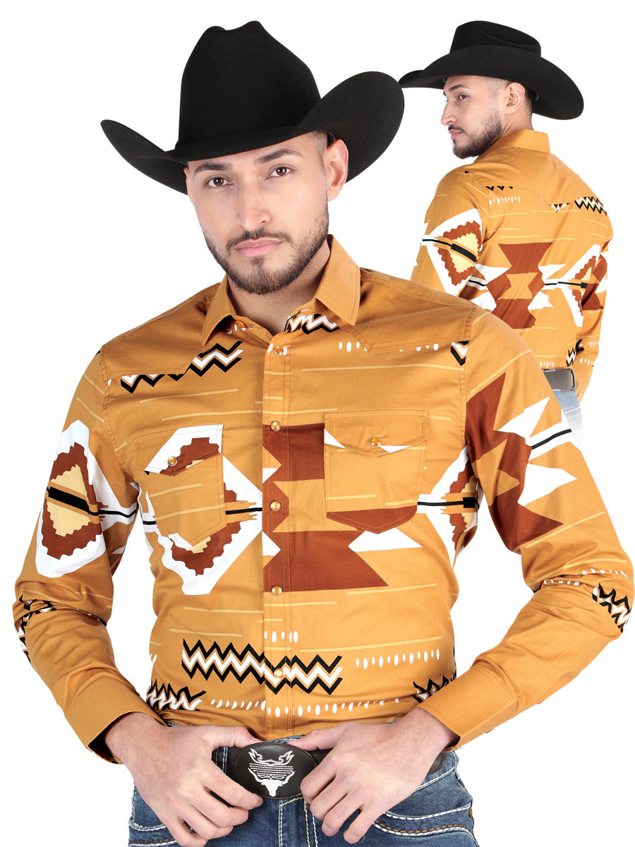 Camisa Vaquera de Hombre El Señor de los Cielos Manga Larga Broche Casual en 97% Algodón 3% Lycra 44499