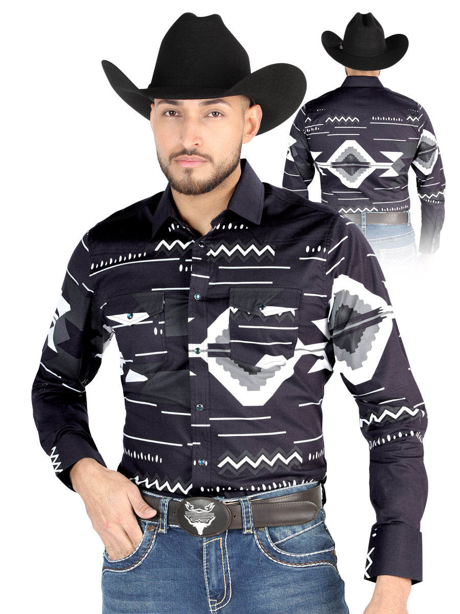 Camisa Manga Larga El General Casual Manga Larga Negro