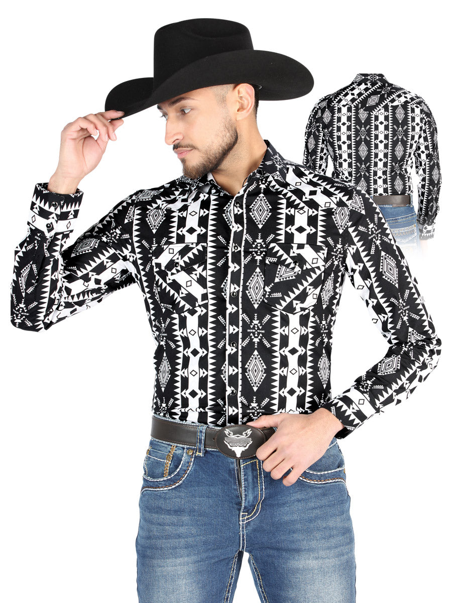 Camisa Manga Larga El General Casual Manga Larga Negro
