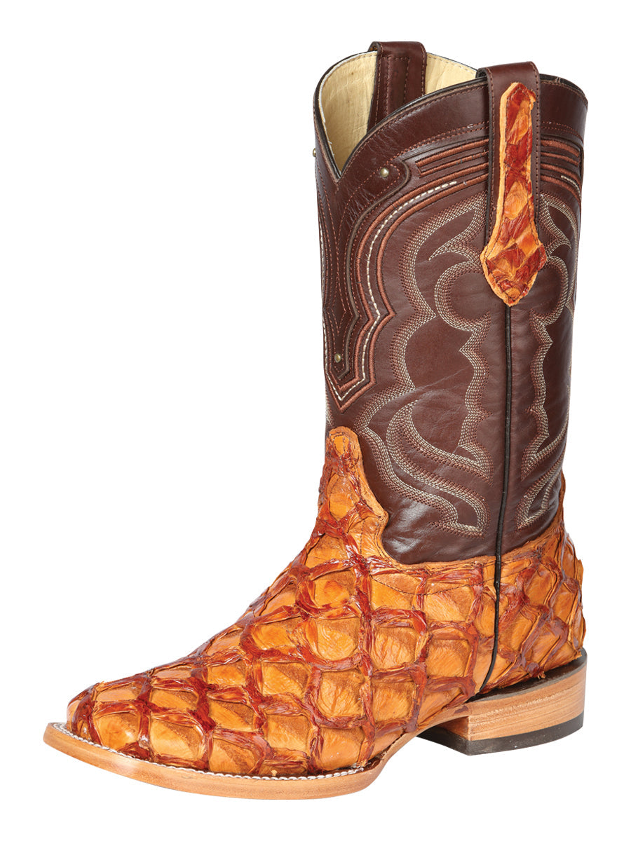 Bota Vaquera Rodeo El General Imitación Pirarucú para Hombre - Miel - Modelo 44606