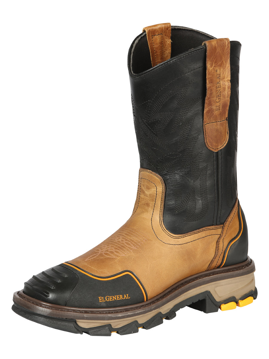 Bota de Trabajo El General Piel Crazy para Hombre - Mantequilla - Modelo 44686