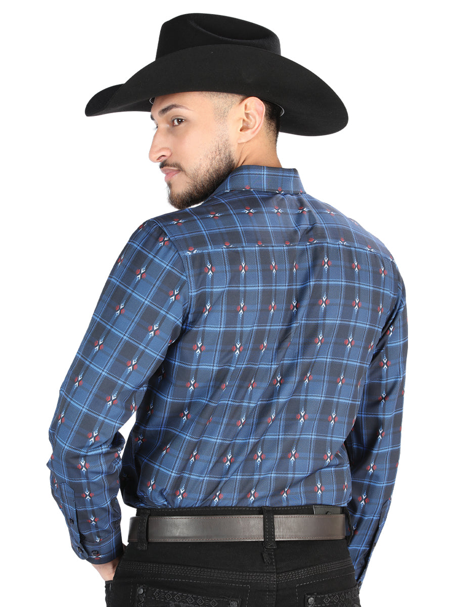 Camisa Manga Larga El General Casual Manga Larga Negro/Café