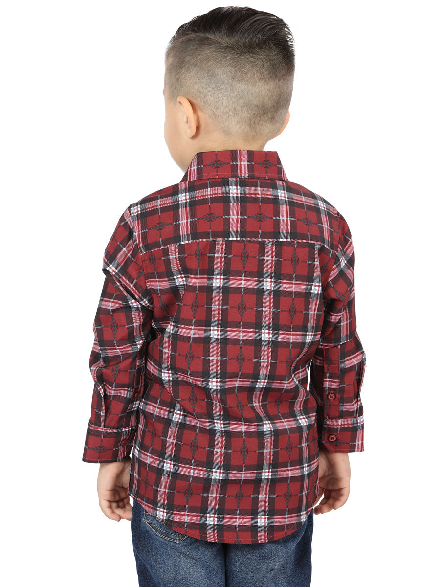 Camisa Manga Larga El General Rojo Manga Larga