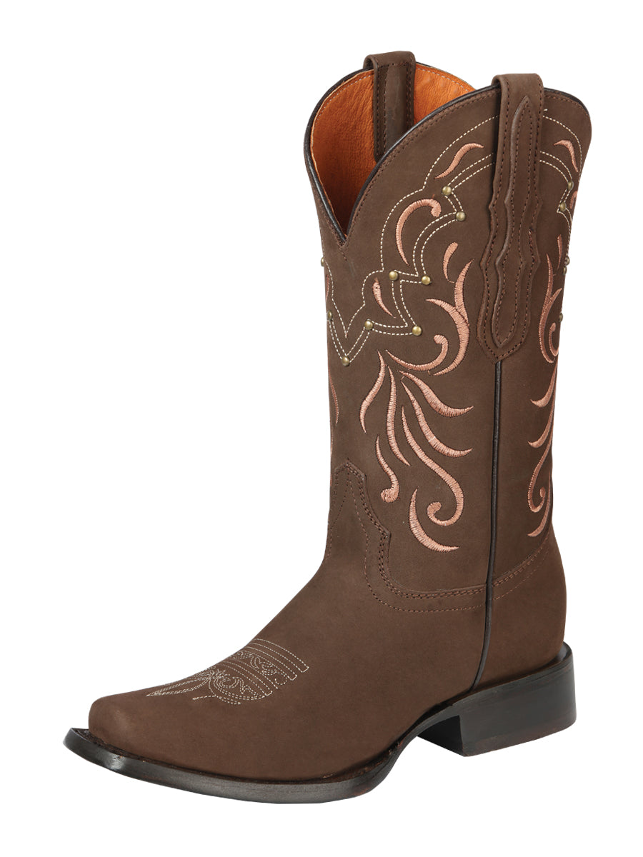 Bota Vaquera Rodeo El General Piel Nobuk para Dama - Modelo 44849