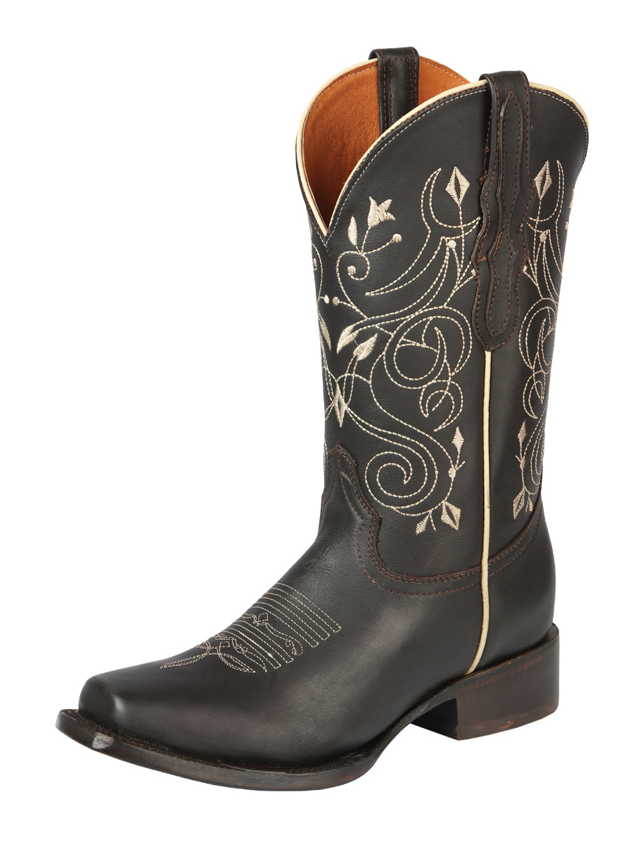 Bota Vaquera Rodeo Mujer El General Piel Crazy Bovino Chocolate - Modelo 44850