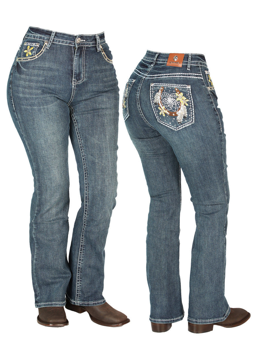 Dama Oscuro - Azul Centenario Pantalón de Mezclilla 44959