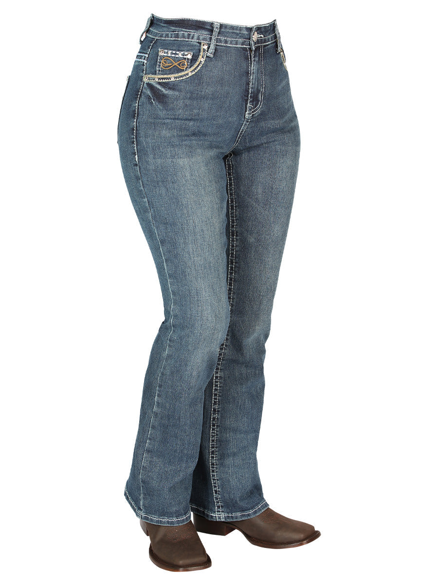 Dama Oscuro - Azul Centenario Pantalón de Mezclilla 44961