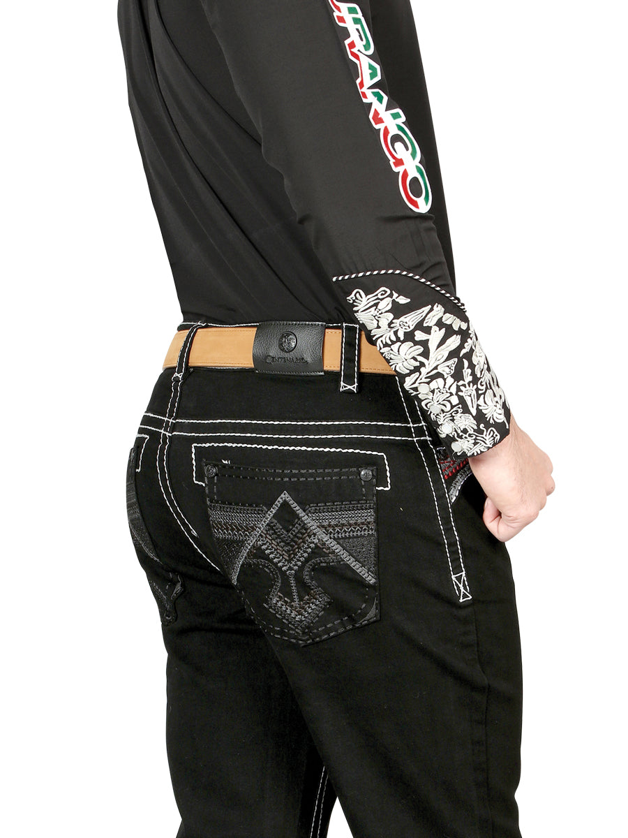 Pantalón de Mezclilla de Hombre Centenario Bootcut en Mezclilla Color Negro 44964
