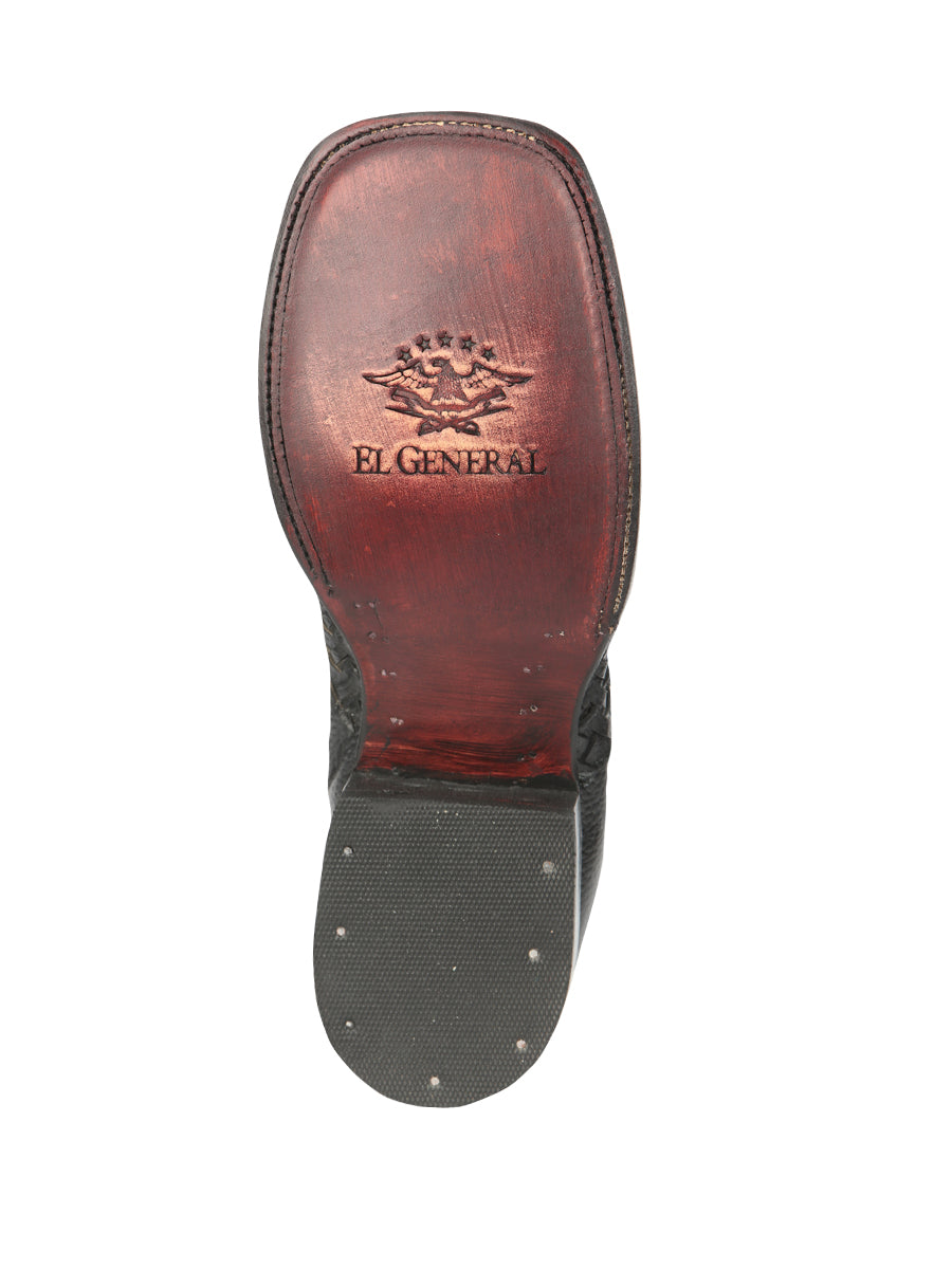 Botín Vaquero de Hombre El General Rodeo Tobillo en Tela Color Negro 45181