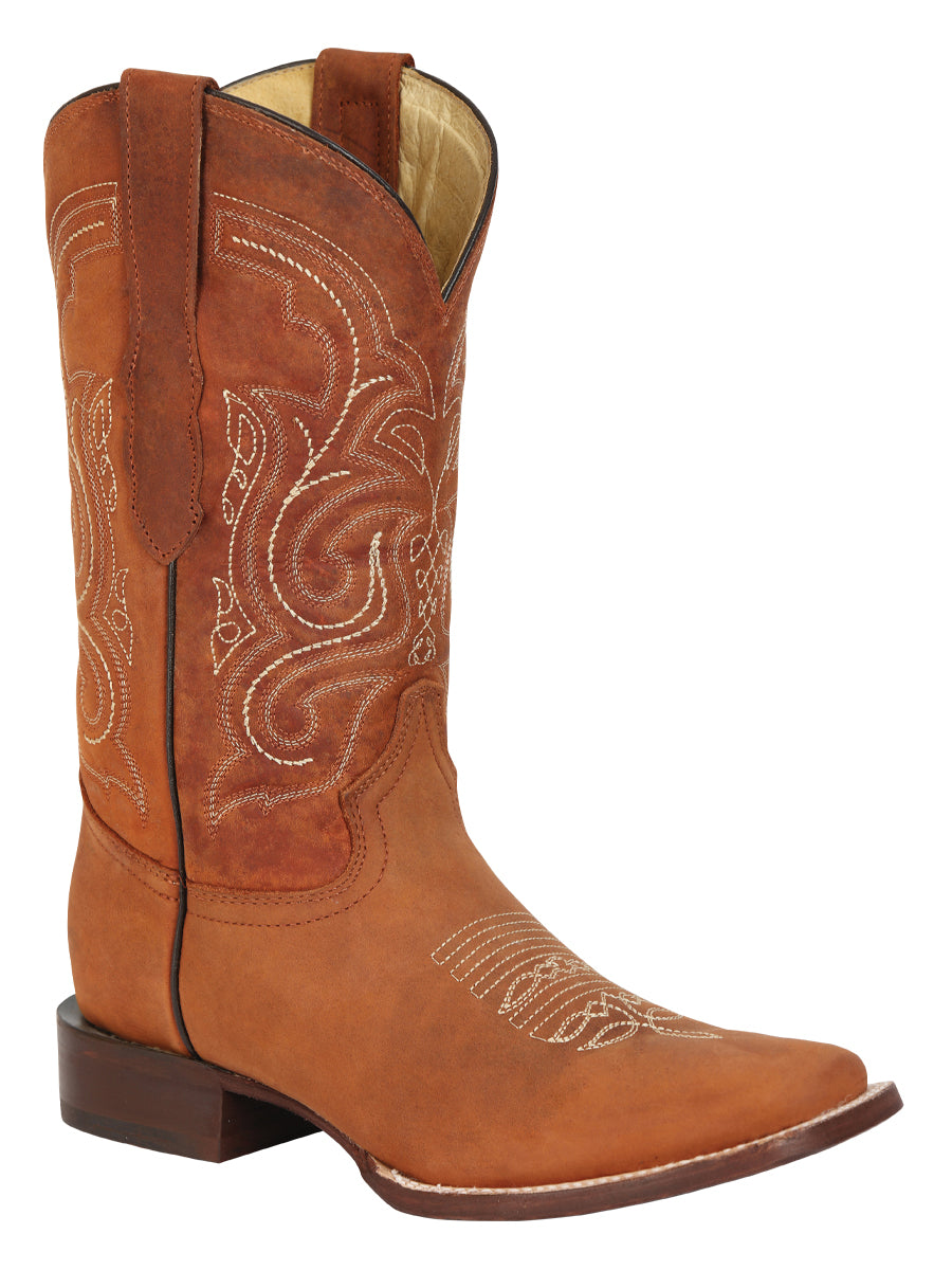 Bota Vaquera de Hombre El General Rodeo en Piel Crazy Color Cognac 45208