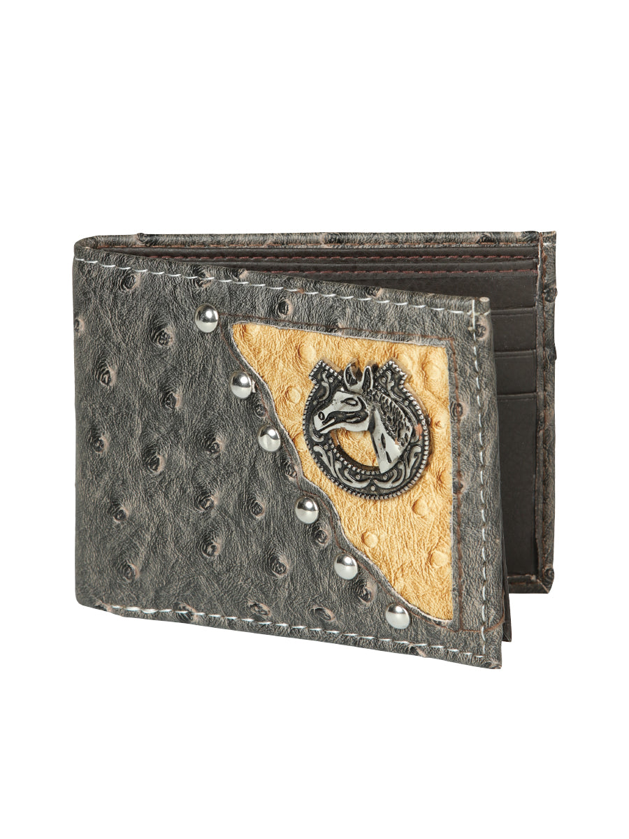 El General Piel Cartera Imitacion Concho Coco Negro