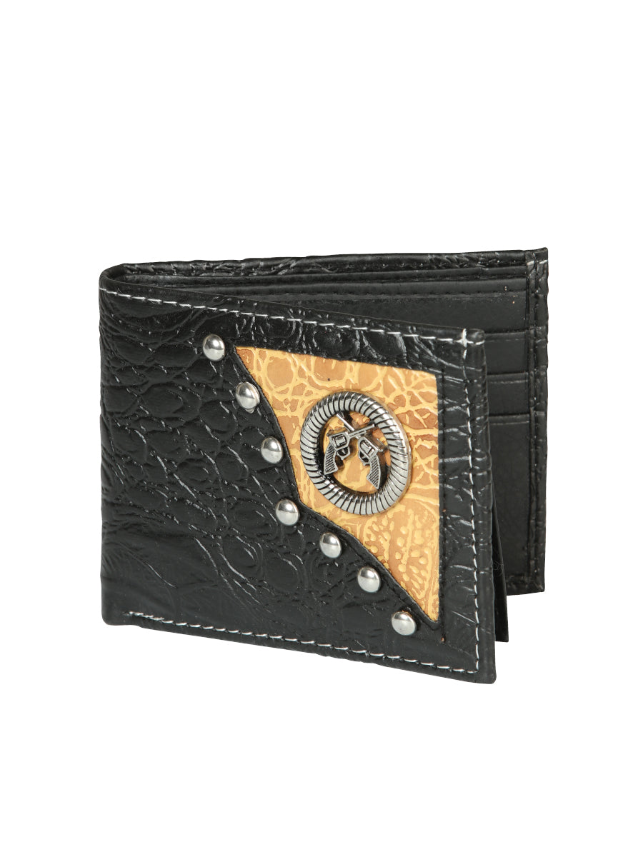 Cartera Imitacion El General Concho Piel Coco Negro 45268