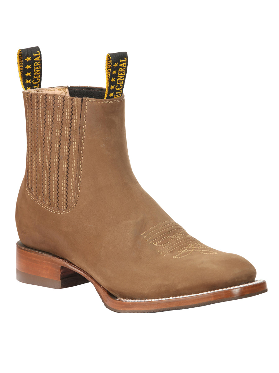 Botín Vaquero El General Piel Nobuk para Hombre - Modelo 45338