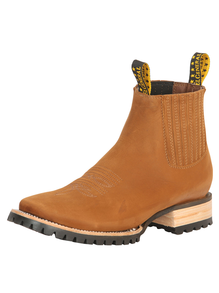 Botín Vaquero El General Piel Nobuk para Hombre - Modelo 45343