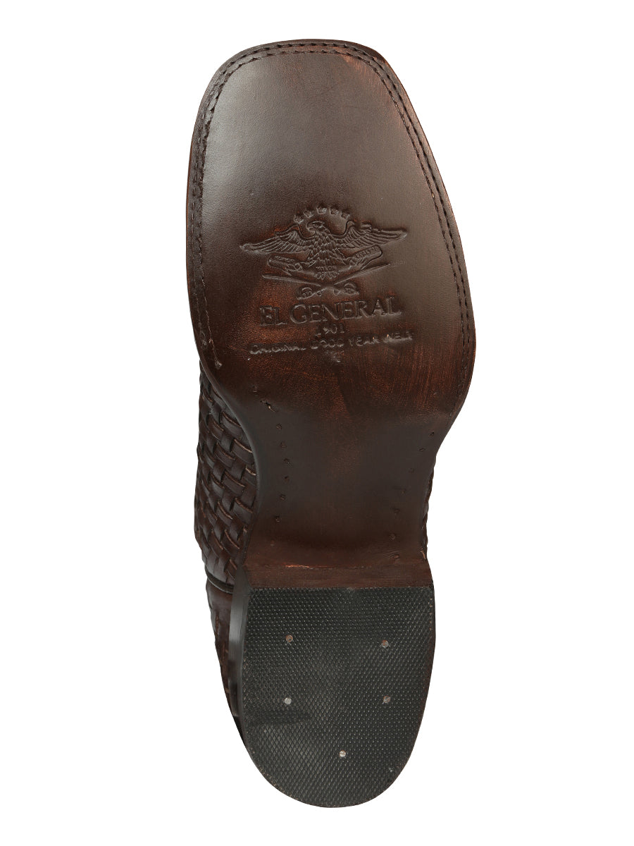 Bota Vaquera de Hombre El General Rodeo en Piel Color Café 45440