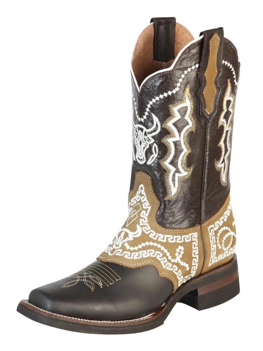 Bota Vaquera Rodeo El General Piel Crazy para Hombre - Modelo 51110