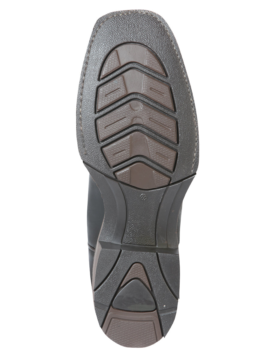 Bota Vaquera Rodeo Hombre El General Piel Crazy Bovino Chocolate - Modelo 51118